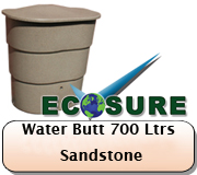 Water Butt 700 Litres In Sandstone