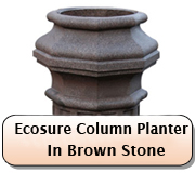 Brown Stone Column Planter 
