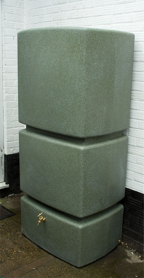 Ecosure Tall Water Butt 800 Litres Green Marble