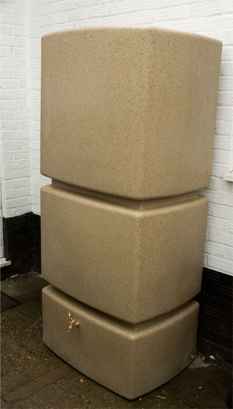 Ecosure Tall Water Butt 800 Litres Sandstone 