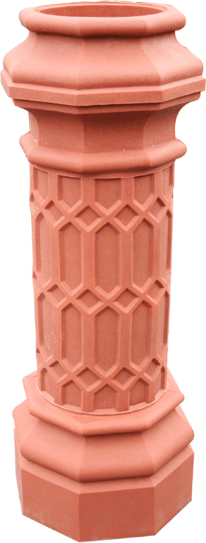 Mottle Terracotta Column Garden Planter  