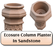 Sandstone Column Garden Planter  