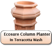 Terracotta Wash Column Planter 