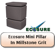 Ecosure Mini Pillar Water Butt In Millstone Grit