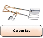 Stainless Steel Fork/Spade Set + Trowel and Fork