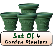 Garden Planters In Green X 4