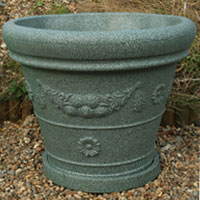 Garden Planter In Green Marble 