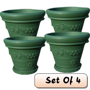 Garden Planters In Green X 4