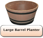 Large Barrel Planter In Ironstone