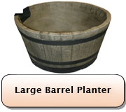 Large Barrel Planter Brown