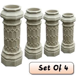 Chimney Planters In Limestone X 4 