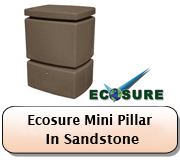 Ecosure Mini Pillar Water Butt In Sandstone