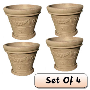 Garden Planters Pink Granite X 4