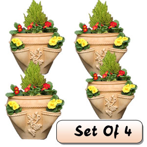 Venetian Wall Planter In Sandstone X 4