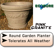 Planter In Pink Granite