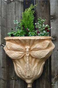 Dragon Fly Planter In Mediterranean Sandstone