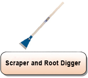 Scraper and Root Digger with Wood Shaft 