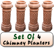 Chimney Planters In Terracotta Wash
