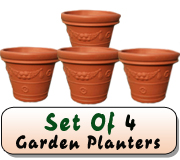 Garden Planters Terracotta X 4