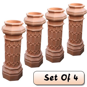 Chimney Planters In Terracotta Wash