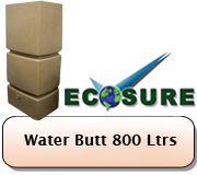EcoPillar 800L Tall Water Butt Sandstone