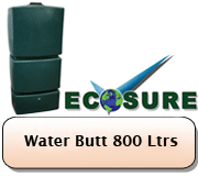 Water Butt 800 Litres In Dark Green
