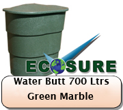 New Water Butt 700 Litre- Green Marble