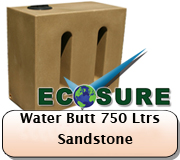 Ecosure Water Butt 750 Litres In Sandstone 