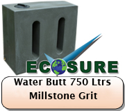 Ecosure Water Butt 750 Litres In Millstone Grit 