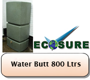 EcoPillar 800 Litres Tall Water Butt Green Marble