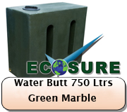 Ecosure Water Butt 750 Litres In Green Marble