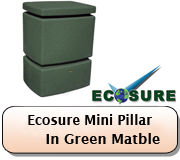 Ecosure Mini Pillar Water Butt In Green Marble