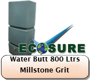Ecosure Tall Wall Butt 800 Litres Millstone Grit