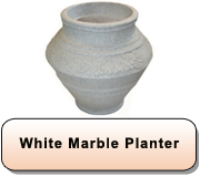 White Marble Urn Planter 