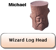 Wizard Log Head Michael